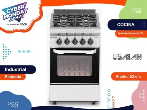 Cocina Industrial Mod. Win Compact 4777, 52cm, 4 Hornallas p/v Usman