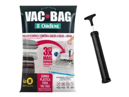 Conjunto Vac Bag: 1 bomba + 4 Bolsas Medianas