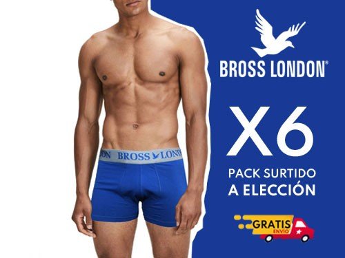 Pack X6 Bóxer Hombre Lisos Bross