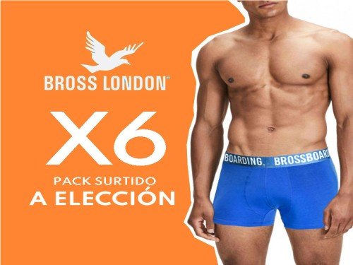 Pack X6 Bóxer Hombre Lisos Talles Especiales Bross