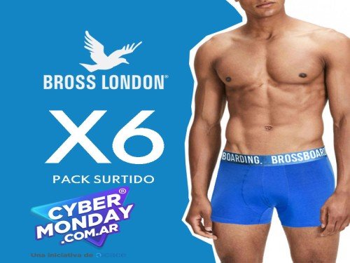 Pack X6 Bóxer Hombre Lisos Talles Especiales Bross