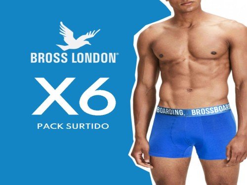 Pack X6 Bóxer Hombre Lisos Talles Especiales Bross