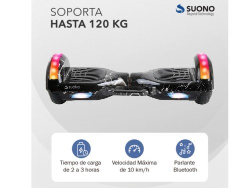 Patineta Scooter Eléctrica Luz Led Parlante Hoverboard Suono Snve-1000