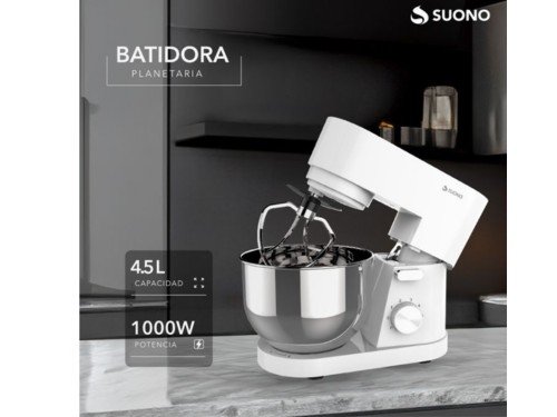 Batidora Planetaria Suono Amasadora 4.5 L 3 En 1 1000w 6 Velocidades