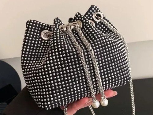 Cartera Importada Gamuza Strass Bolso Bandolera Noche Fiesta