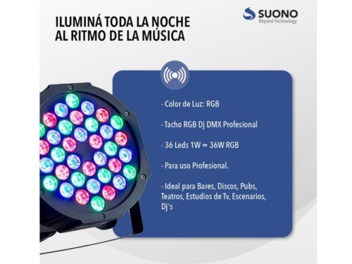 Proton Led RGB 36 Audio rítmico Profesional Suono