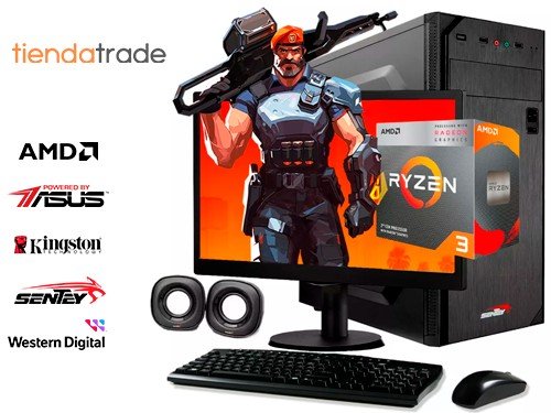 Pc Escritorio Gamer AMD RYZEN 3 COMPUTADORA Completa Cpu Monitor 22"