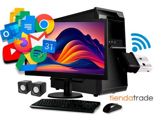 Pc Hogar Cpu AMD Nueva Computadora Escritorio Completa Monitor 19