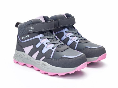 Zapatillas de Trekking Nepal Niños Niñas Con Cordón y Abrojo Atomik