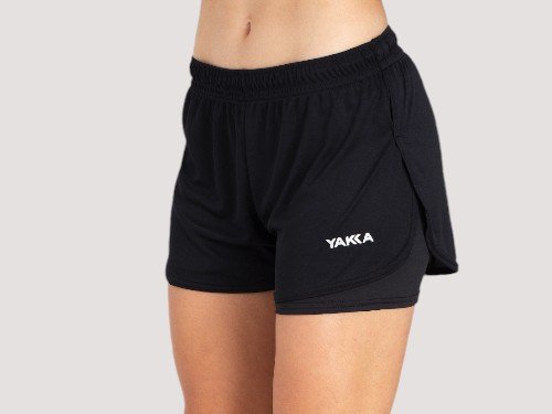 Short Running Negro Mujer Con Calza