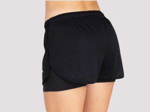 Short Running Negro Mujer Con Calza