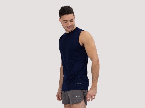 Musculosa Running Azul Hombre