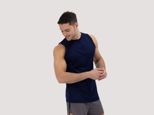 Musculosa Running Azul Hombre