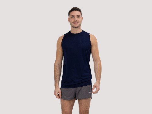 Musculosa Running Azul Hombre