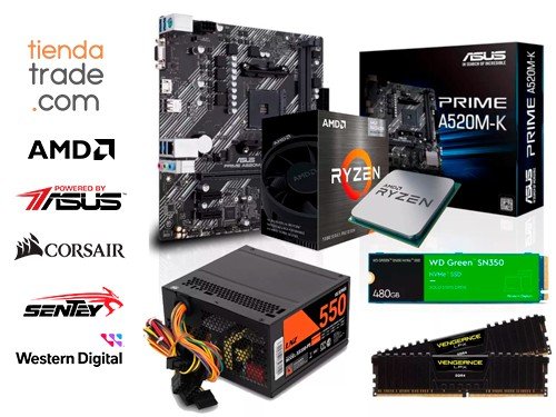 Combo Actualizacion Amd Ryzen 5 5600GT Gamer Mother Memoria Fuente