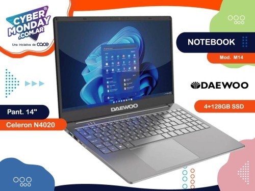 Notebook Mod. M14, Pant.14", Celeron N4020, 4+128GB SSD, W11, Daewoo