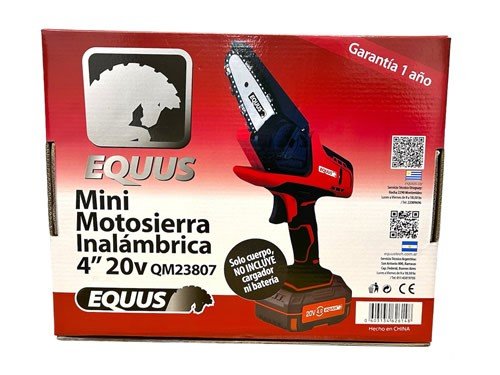 Mini Motosierra Inalámbrica de 4" con dos baterías y cargador Equus