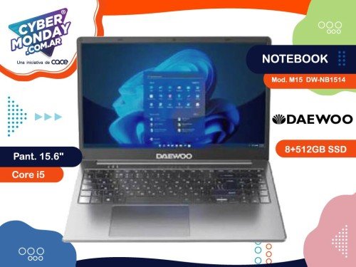 Notebook Mod. M15, Pant.15.6",  Core i5,  8+512GB SSD, Win.11, Daewoo