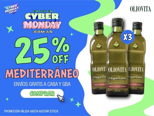 Oliovita Blend Mediterraneo 3 unidades x 500ml-Aceite de Oliva Virgen