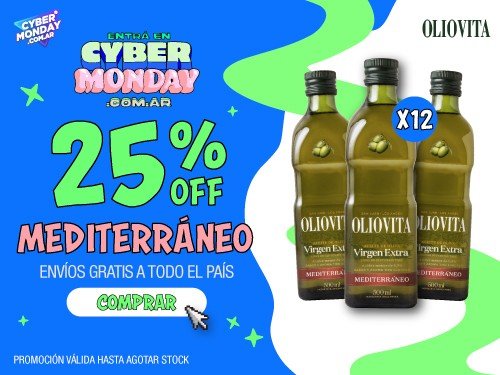 Oliovita Mediterraneo 12 unidades x 500ml-Aceite de Oliva Virgen Extra