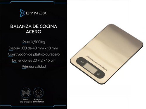 Balanza de Cocina Digital Bynox Acero Inox. Máx 3Kg CI-BLZCNM-AI