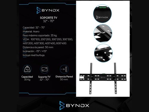 Soporte TV Bynox Basculante 32″ a 70″ AI-SOPTVB-70