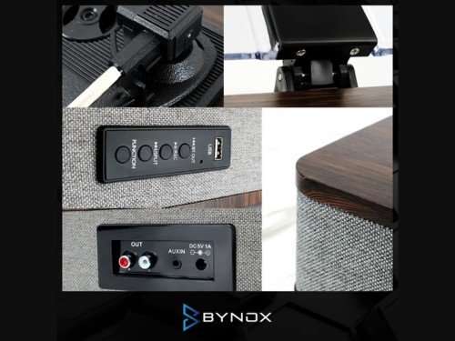 Tocadiscos Bynox Vintage con BTH – Cabezal Cerámico AI-TCDBTH-MA