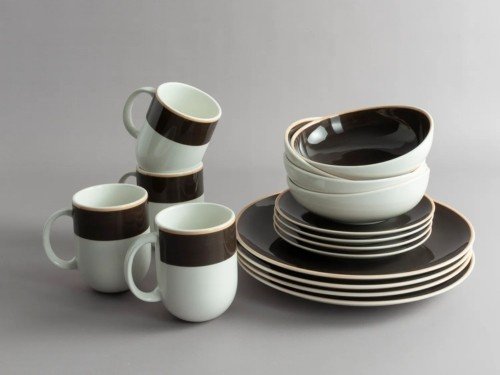 Set de Vajilla 16 Piezas Porcelana Premium Moka Ariane