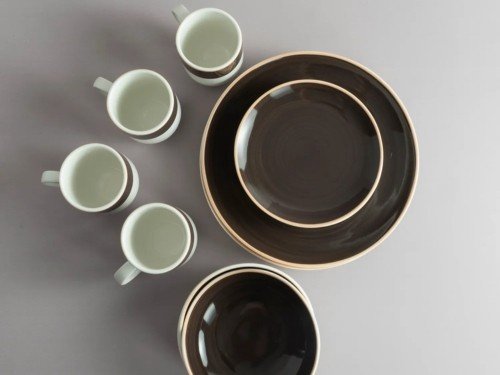 Set de Vajilla 16 Piezas Porcelana Premium Moka Ariane