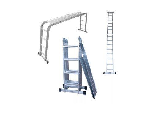 Escalera De Aluminio Articulada Reforzada Hasta 150Kg 4,45Mts MI-404C