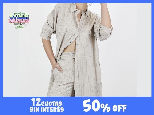 Camisa Larga de lino Diana B 50%OFF