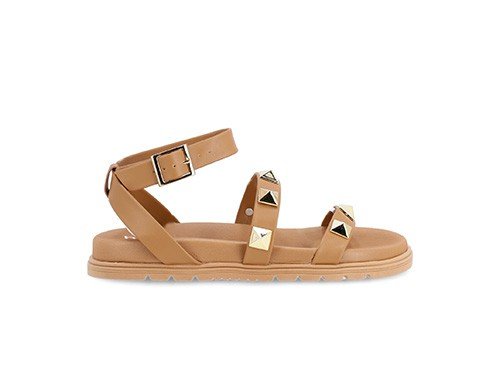 Sandalias Mujer Bajas Tipo Gladiadoras con Tachas Heben Modernas