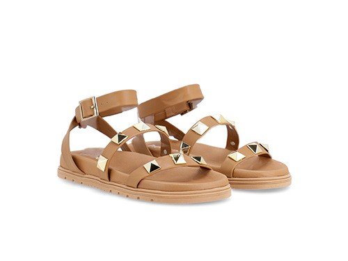 Sandalias Mujer Bajas Tipo Gladiadoras con Tachas Heben Modernas