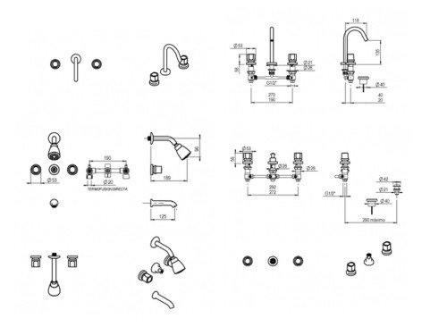 Combo grifería baño Semplice  lever Hidromet