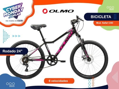 Bicicleta Safari 240, Rod. 24", Alum., 6 vel. Shimano, disco mec. Olmo