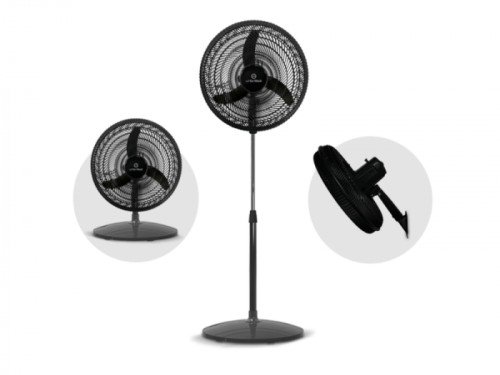 Ventilador 3 en 1 Whitenblack VPWB18K Negro 18" 75w 3 vel 3 aspas