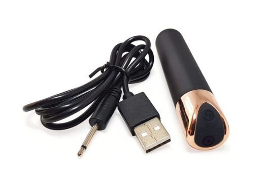 Bala Vibradora Recargable USB Potente Negra 10 Velocidades Estimulante