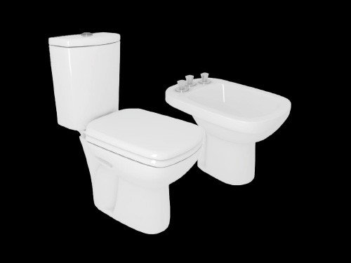 Juego de sanitarios Derpla linea cuarzo Inodoro+deposito+bidet+tapa