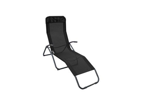 Reposera Glider Acero Textileno Color Negro