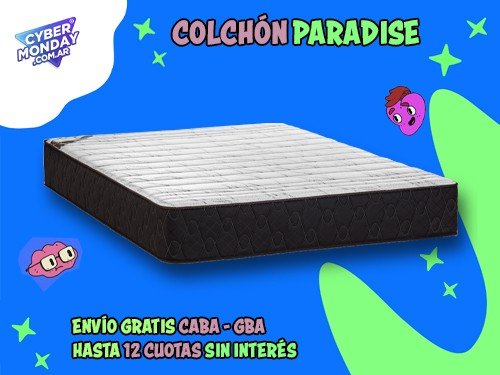 Colchón Paradise Esp. Alta Dens. 35Kg Tejido de Punto 2 Plazas 190x140