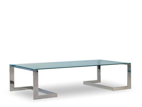 Mesa de Living Para Armar Acero inox Tapa de Vidrio 120x60x40 cm