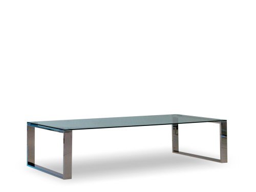 Mesa de Living Para Armar Acero inox Tapa de Vidrio 120x60x40 cm