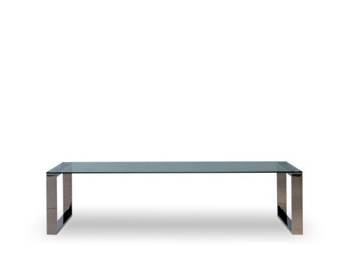 Mesa de Living Para Armar Acero inox Tapa de Vidrio 120x60x40 cm