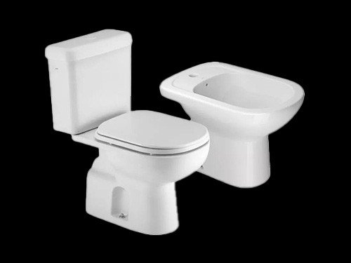 Combo de sanitarios Deca Vogue inodoro largo, deposito, bidet y tapa