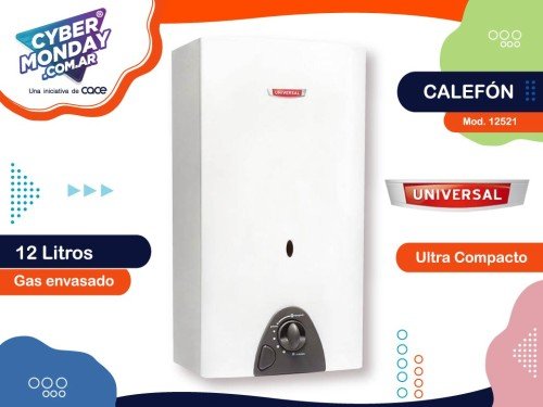 Calefón Mod.12521, Cap. 12 lts.,GE ultra compacto con sensor Universal