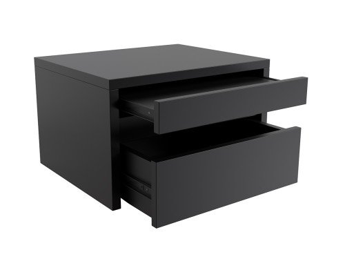 Mesa de Luz Flotante con Cajón y Desayunador Colgante Negro ML03