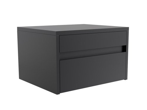 Mesa de Luz Flotante con Cajón y Desayunador Colgante Negro ML03