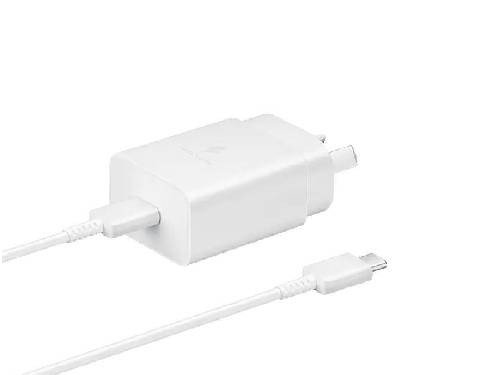 Cargador Adaptador Viaje Samsung Blanco 25w con cable