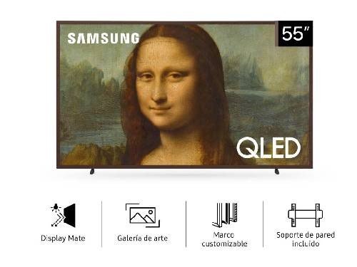 Televisor Samsung 55" EQ QLED 4K Marco Nogal Marron