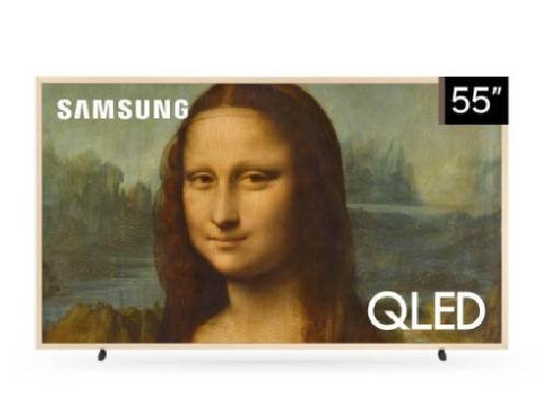 Televisor Samsung 55" The Frame EQ QLED 4K Marco Beige